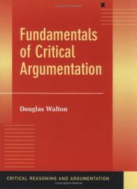 Fundamentals of Critical Argumentation