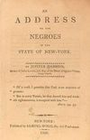 An address to the Negroes in the state of New-York