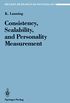 Consistency, Scalability, and Personality Measurement (Recent Research in Psychology) (English Edition)