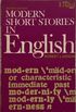 Modern Short Stories in English