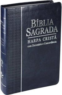 Bblia Sagrada Letra Grande com Harpa Crist - Couro sinttico Azul