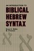Introduction to Biblical Hebrew Syntax