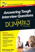 Answering Tough Interview Questions For Dummies - UK (English Edition)
